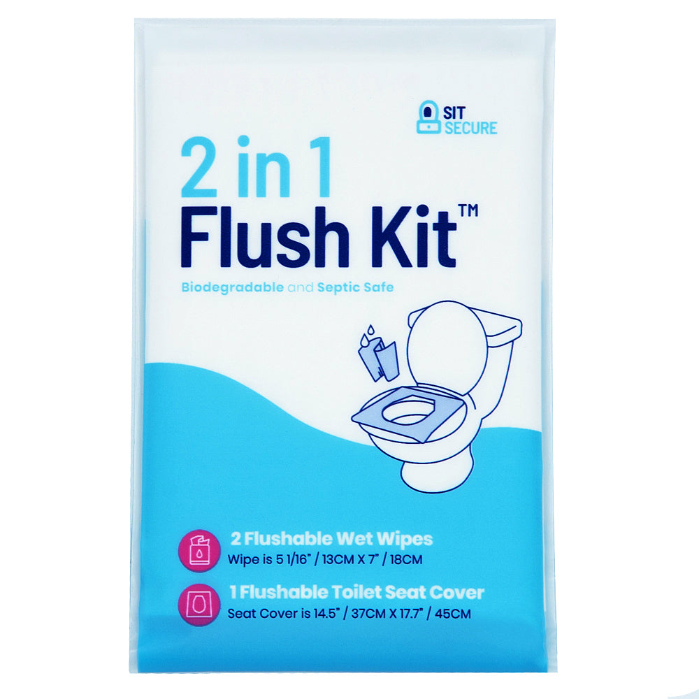 
                      
                        5 Bags of Sit Secure: 2-in-1 Flushable Wet Wipes and Flushable Toilet Seat Cover (25 Packets)
                      
                    